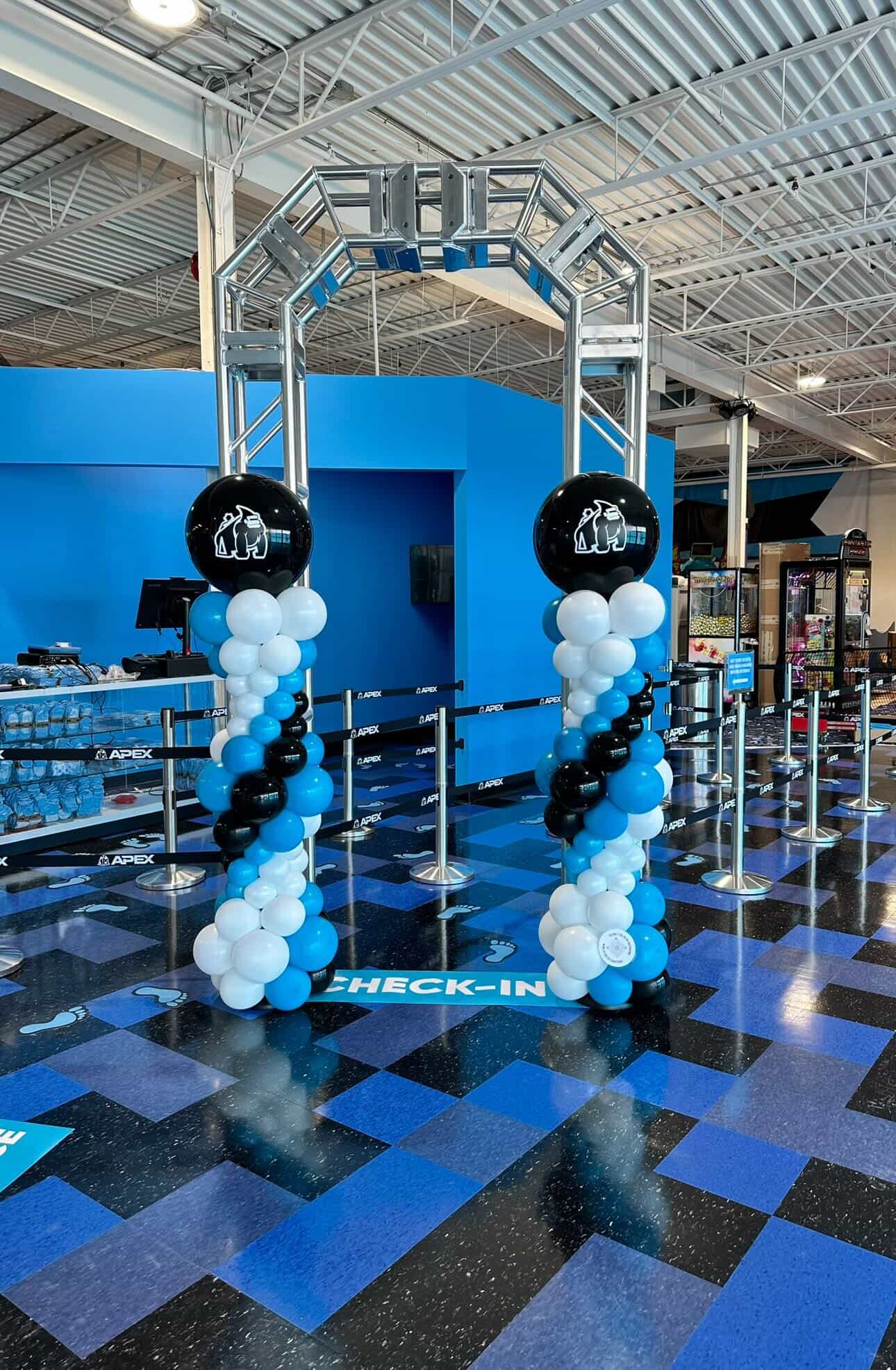 Standing balloon column in Winnipeg