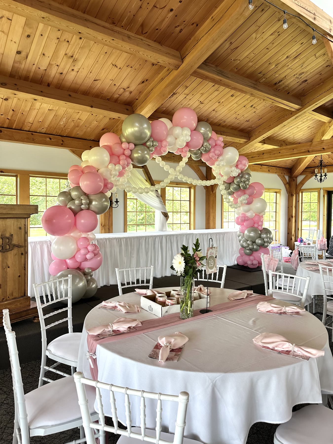 Walk-through balloon arch at a Winnipeg event entrance